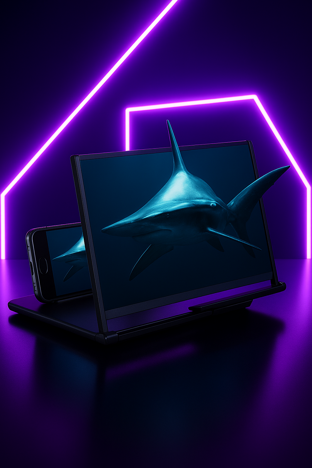 12" & 10" Mobile Phone Screen Magnifier 3D HD Mobile Phone Magnifier Projector Screen for Movies Videos Foldable Phone Stand with Screen Amplifie Supports All Smartphones (Black (HD) 12")